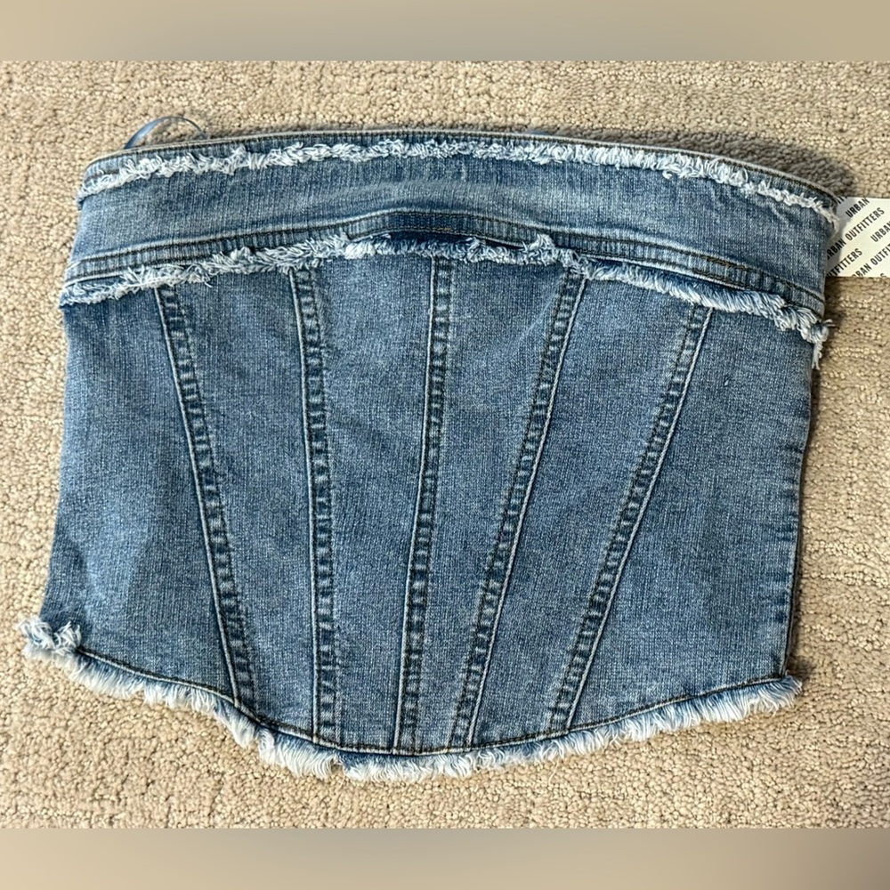 URBAN OUTFITTERS DENIM CROPPED TUBE TOP